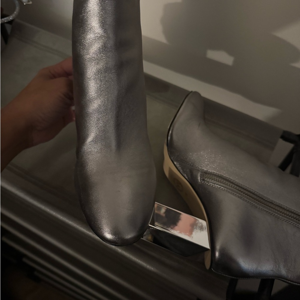 Michael Kors Metallic Silver Heeled Boots